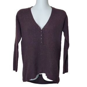 Madewell Sweater Womens XXS Asherton Waffle Henley Brown Wool Alpaca Blend